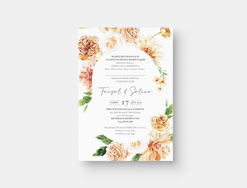 Blooming Bouquet II Invitation Card - KadKads - Kad Kahwin